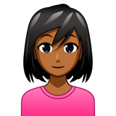 How Woman: Medium-Dark Skin Tone emoji looks on Emojidex.