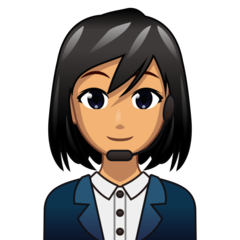 How Woman Office Worker: Medium Skin Tone emoji looks on Emojidex.