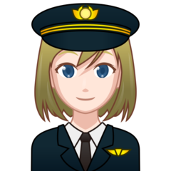 Bagaimana Woman Pilot: Light Skin Tone emoji terlihat di Emojidex.