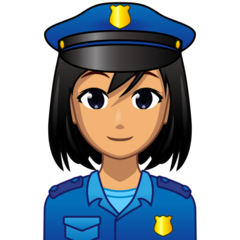 女性警察官: 中間の肌色の絵文字がEmojidexでどのように見えるか。