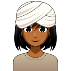 How Woman Wearing Turban: Medium-Dark Skin Tone emoji looks on Emojidex.