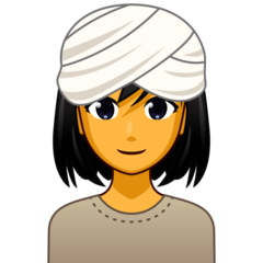 Hur Kvinna i turban emoji ser ut på Emojidex.