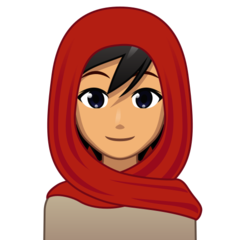 A quoi ressemblent les emoji Femme avec foulard: peau légèrement mate sur Emojidex.