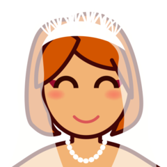 How Woman with Veil: Medium Skin Tone emoji looks on Emojidex.