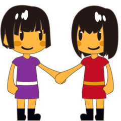 Bagaimana Women Holding Hands emoji terlihat di Emojidex.