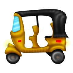 How Auto Rickshaw emoji looks on Emojipedia.