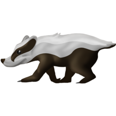 Bagaimana Badger emoji terlihat di Emojipedia.