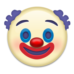 Bagaimana Clown Face emoji terlihat di Emojipedia.