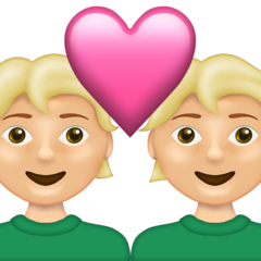 How Couple with Heart: Medium-Light Skin Tone emoji looks on Emojipedia.