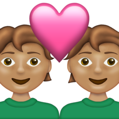 Come Coppia con cuore: carnagione olivastra emoji appare su Emojipedia.