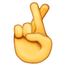 Bagaimana Crossed Fingers emoji terlihat di Emojipedia.