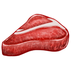 How Cut of Meat emoji looks on Emojipedia.