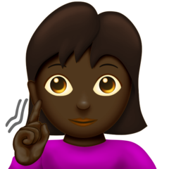 How Deaf Woman: Dark Skin Tone emoji looks on Emojipedia.