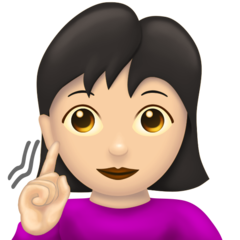 How Deaf Woman: Light Skin Tone emoji looks on Emojipedia.