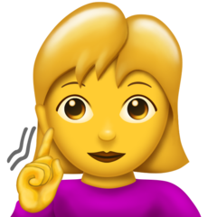 Bagaimana Deaf Woman emoji terlihat di Emojipedia.