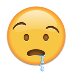 Bagaimana Drooling Face emoji terlihat di Emojipedia.