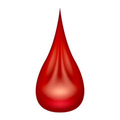 Bagaimana Drop of Blood emoji terlihat di Emojipedia.