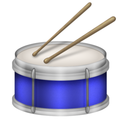 Bagaimana Drum emoji terlihat di Emojipedia.