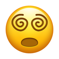 Jak wygląda emoji Twarz ze spiralnymi oczami w Emojipedia.