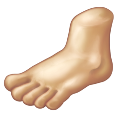 Bagaimana Foot: Medium-Light Skin Tone emoji terlihat di Emojipedia.