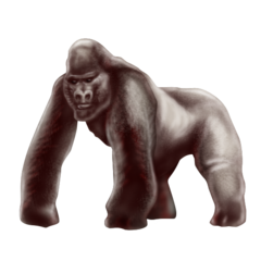 How Gorilla emoji looks on Emojipedia.