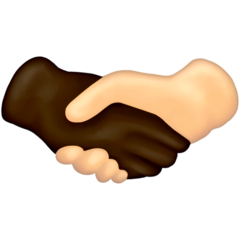 How Handshake: Dark Skin Tone, Light Skin Tone emoji looks on Emojipedia.