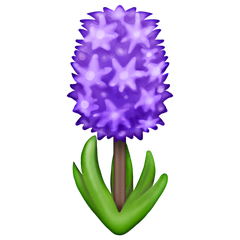 How Hyacinth emoji looks on Emojipedia.