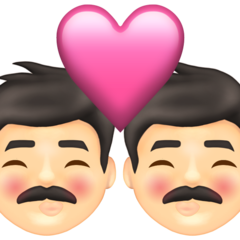 איך נשיקה: איש, איש, גוון עור בהיר emoji נראה על Emojipedia.