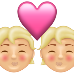 How Kiss: Medium-Light Skin Tone emoji looks on Emojipedia.