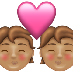 How Kiss: Medium Skin Tone emoji looks on Emojipedia.