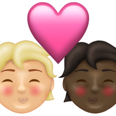 How Kiss: Person, Person, Medium-Light Skin Tone, Dark Skin Tone emoji looks on Emojipedia.