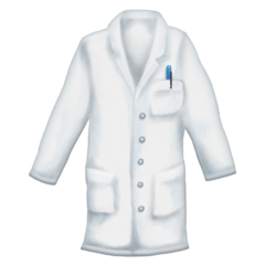 Bagaimana Lab Coat emoji terlihat di Emojipedia.