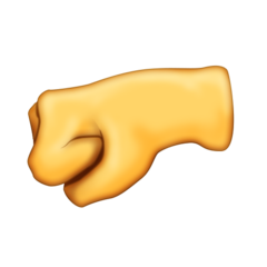 Hoe Naar links gerichte vuist emoji eruit ziet op Emojipedia.