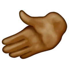 How Leftwards Hand: Medium-Dark Skin Tone emoji looks on Emojipedia.