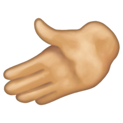 Wie Nach links weisende Hand: mittelhelle Hautfarbe Emoji auf Emojipedia aussieht.