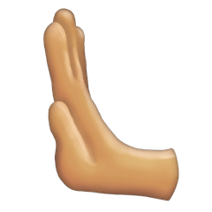 Sola iten el: orta açık cilt tonu emojisi Emojipedia üzerinde nasıl görünüyor.