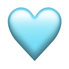 How Light Blue Heart emoji looks on Emojipedia.