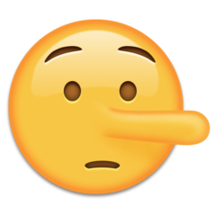 How Lying Face emoji looks on Emojipedia.