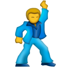 Cómo se ve el emoji Hombre bailando en Emojipedia.