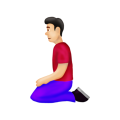 Bagaimana Man Kneeling: Light Skin Tone emoji terlihat di Emojipedia.