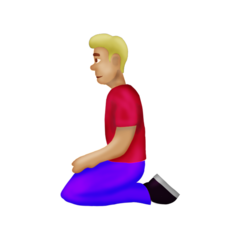 How Man Kneeling: Medium-Light Skin Tone emoji looks on Emojipedia.