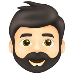 Hoe Persoon: lichte huidskleur, baard emoji eruit ziet op Emojipedia.