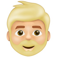 How Person: Medium-Light Skin Tone, Beard emoji looks on Emojipedia.