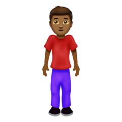 How Man Standing: Medium-Dark Skin Tone emoji looks on Emojipedia.