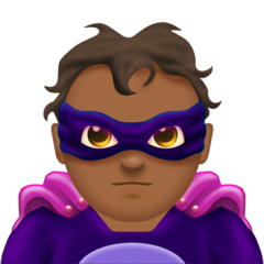 Bagaimana Man Supervillain: Medium-Dark Skin Tone emoji terlihat di Emojipedia.