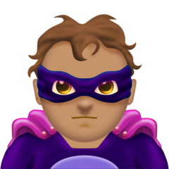 How Man Supervillain: Medium Skin Tone emoji looks on Emojipedia.