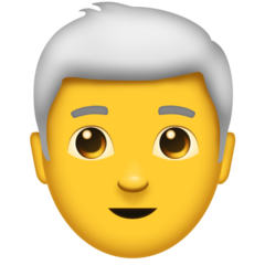 男人: 白发 表情符号在 Emojipedia 上的外观。