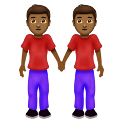 A quoi ressemblent les emoji Deux hommes se tenant la main: peau mate sur Emojipedia.