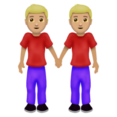 Cómo se ve el emoji Hombres de la mano: tono de piel claro medio en Emojipedia.