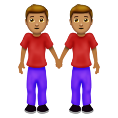 Cómo se ve el emoji Hombres de la mano: tono de piel medio en Emojipedia.